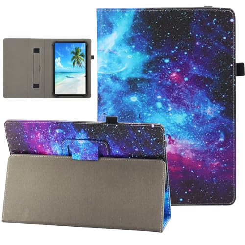 Dluggs Universal-Schutzhülle für Android-Tablets mit 17,8 cm (7 - 8,5 Zoll), schmal, klappbar, Standfunktion, Lederschutzhülle mit Handschlaufe, Platz von Dluggs