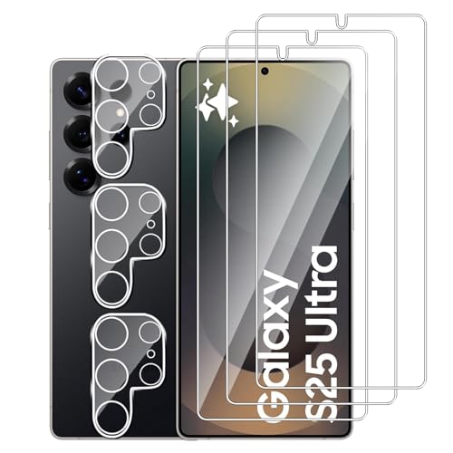 Dlxiks 3+3 Stück, Panzer Schutz Glas für Samsung Galaxy S25 Ultra, 3 Stück Schutzfolie Mit 3 Stück Kameraschutz, 9H Härte, Anti-Kratzen, HD Klar Displayschutzfolie für Samsung Galaxy S25 Ultra Dlxiks 3+3 Stück, Panzer Schutz Glas für Samsung Galaxy S25 Ultra, 3 Stück Schutzfolie Mit 3 Stück Kameraschutz, 9H Härte, Anti-Kratzen, HD Klar Displayschutzfolie für Samsung Galaxy S25 Ultra von Dlxiks