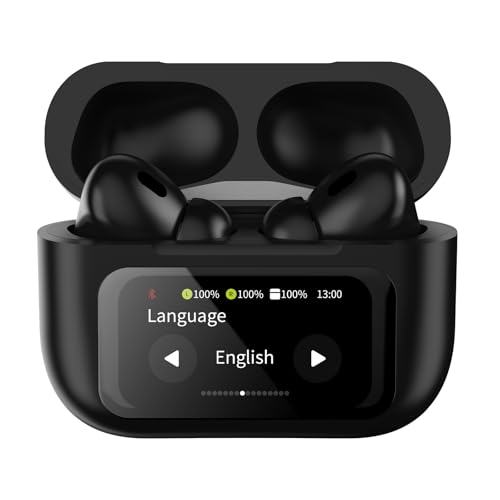 Ai kopfhörer übersetzer,KI-Übersetzungskopfhörer Übersetzungsgerät,3 in 1 Sprachübersetzer Kopfhörer Kabellos Übersetzer Bluetooth Ohrhörer,144 Sprachen Echtzeit Translation Earbuds von Dnoyevvs