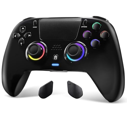 DoJoZone Wireless Controller Kompatibel mit PS4/Pro/Slim, Controllers mit Hall Triggers und Joysticks (Kein Drift), RGB-Licht, Kopfhöreranschluss, Programmierbare Tasten, Vibration, 6-Achsen Sensor DoJoZone Wireless Controller Kompatibel mit PS4/Pro/Slim, Controllers mit Hall Triggers und Joysticks (Kein Drift), RGB-Licht, Kopfhöreranschluss, Programmierbare Tasten, Vibration, 6-Achsen Sensor von DoJoZone