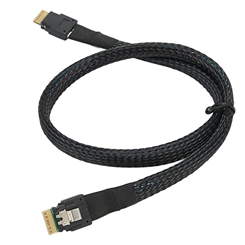 DOACT Hochflexibles, Schlankes SAS-Kabel mit Bis zu 12 Gbit/s, Verzinntes Kupfer, Micro-Kabel, für Desktop-Chassis-Festplatten mit Stabiler und Sicherer Verbindung (1 m / 3,3 Fuß) von Doact