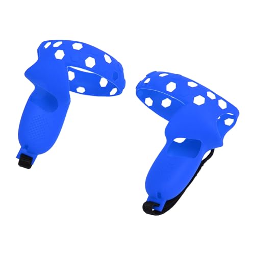VR-Griffabdeckungsschutz, Schützende, Leicht zu Reinigende VR-Controller-Griffabdeckung aus Silikon, Einfache Installation mit Handschlaufe für Game-Kopfhörer-Controller (Blue) von Doact