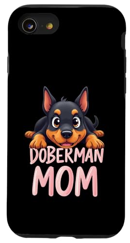 Dobermann Mama Hund Dobermann Pinscher Mama Niedlicher Welpe Hülle für iPhone SE (2020) / 7 / 8 von Doberman Pinscher Fun Designs