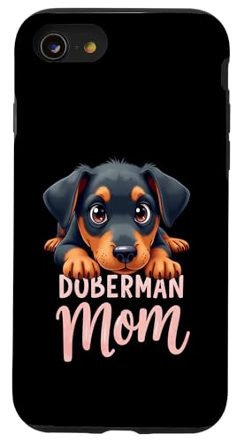 Dobermann Mama Hund Dobermann Pinscher Mama Niedlicher Welpe Hülle für iPhone SE (2020) / 7 / 8 von Doberman Pinscher Fun Designs