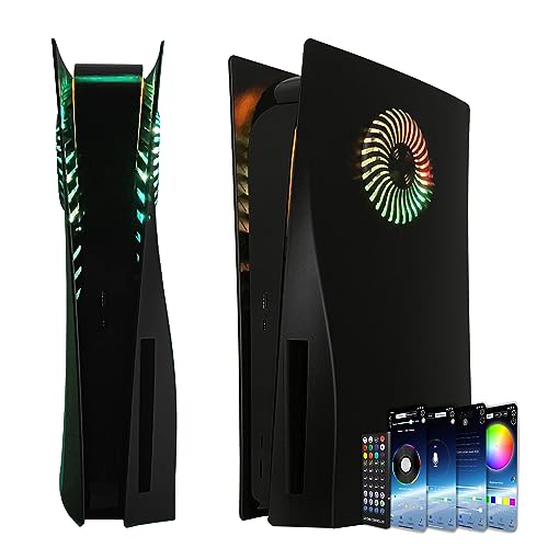 Faceplate für P5 mit RGB-Lichtstreifen und Staubfilter für Kühlungsöffnungen DOBEWINGDELOU 400+ Effekte LED-Lichtring Konsolenabdeckung für Disc Edition DIY Dekoration Kit Zubehör Schwarz Faceplate für P5 mit RGB-Lichtstreifen und Staubfilter für Kühlungsöffnungen DOBEWINGDELOU 400+ Effekte LED-Lichtring Konsolenabdeckung für Disc Edition DIY Dekoration Kit Zubehör Schwarz von Dobewingdelou