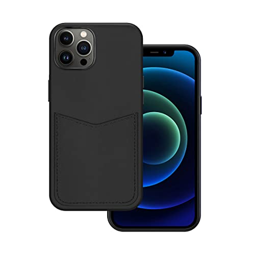 Docco Jette kompatibel mit iPhone 12/12 Pro Wallet Case, italienisches Echtleder Etui für iPhone 12 and iPhone 12 Pro mit Kartenhalter Eingebaute Magnete für MagSafe Aufladung-Mitternacht von Docco Jette