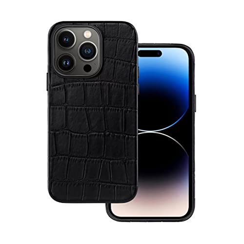 Docco Jette kompatibel mit iPhone 14 Pro Lederhülle, echtes Rindsleder hülle geprägtes Krokodilmuster für iPhone 14 Pro, integrierte Magnete für MagSafe-Aufladung-Krokoschwarz Docco Jette kompatibel mit iPhone 14 Pro Lederhülle, echtes Rindsleder hülle geprägtes Krokodilmuster für iPhone 14 Pro, integrierte Magnete für MagSafe-Aufladung-Krokoschwarz von Docco Jette