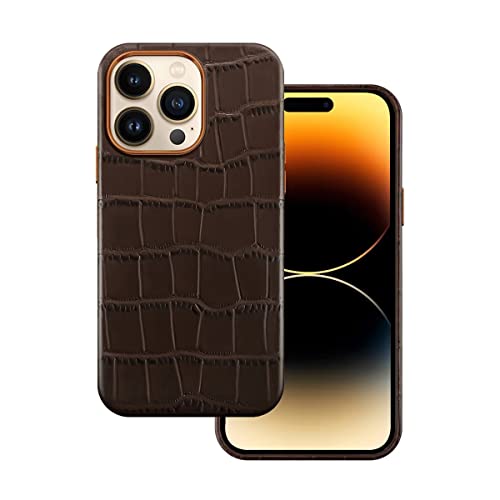 Docco Jette kompatibel mit iPhone 14 Pro Lederhülle, echtes Rindsleder hülle geprägtes Krokodilmuster für iPhone 14 Pro, integrierte Magnete für MagSafe-Krokobraun Docco Jette kompatibel mit iPhone 14 Pro Lederhülle, echtes Rindsleder hülle geprägtes Krokodilmuster für iPhone 14 Pro, integrierte Magnete für MagSafe-Krokobraun von Docco Jette