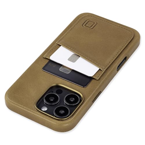 Dockem Hülle aus Echtem Leder für iPhone 16 Pro Max mit Kartenfachen und Integrierter Metallplatte zur Magnetischen Befestigung, Aufgenähtes Portemonnaie mit 2 Kreditkartenfächern (Hellbraun, M2GL) von Dockem