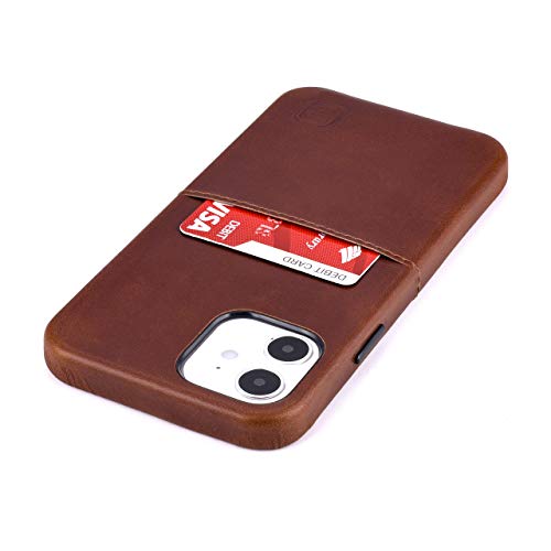 Dockem Virtuosa M1 Kartenetui für iPhone 12 und 12 Pro : Eingebaute Metallplatte, entwickelt für die magnetische Montage: Ultra Slim Top Grain Brieftasche aus echtem Leder: M-Serie (Virtuosa Braun) von Dockem