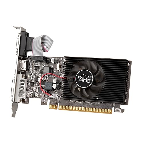 Docooler GT610 Grafikkarte, 2 GB/DDR3/64 Bit Speicher, Grafikkarte, Computer-Grafikkarte mit HD+VGA-Anschlüssen für Bürounterhaltung von Docooler