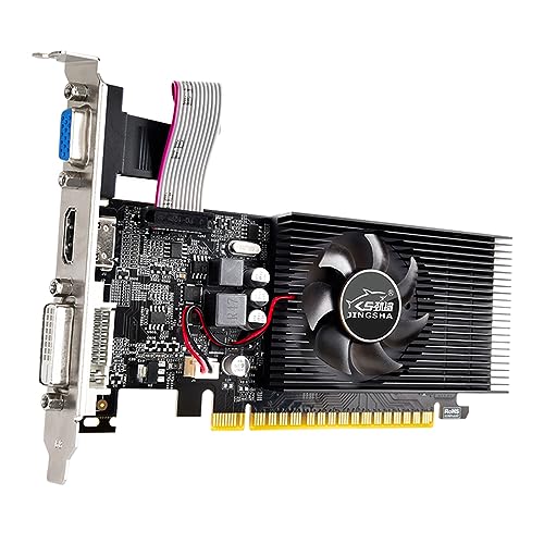Docooler GT730 Grafikkarte, 4 GB/GDDR3/128 Bit Speicher, 700 MHz Kernfrequenz, kompatibel mit VGA+DVI+HD-MI-Anschlüssen für Bürospiele von Docooler