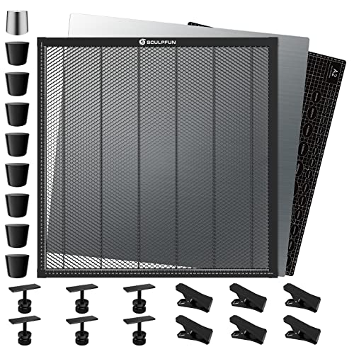 Docooler H3 800 x 800 mm Laserschneid-Wabenplatten-Werkbank Geeignet für Dioden-CO2-Lasergravurmaschine Professionelle Metallklemmen Einfach zu beobachtender Desktop-Schutz zum Schnitzen von Docooler