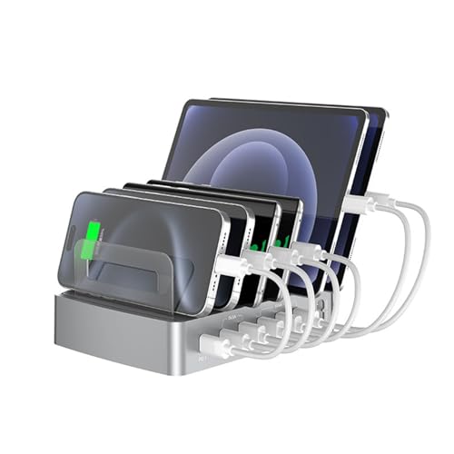 Docooler Intelligente 72-W-Ladestation mit 6 Anschlüssen, USB-Ladedock für mehrere Geräte, kompatibel mit Mobiltelefonen, Tablets und Anderen elektronischen Geräten Docooler Intelligente 72-W-Ladestation mit 6 Anschlüssen, USB-Ladedock für mehrere Geräte, kompatibel mit Mobiltelefonen, Tablets und Anderen elektronischen Geräten von Docooler