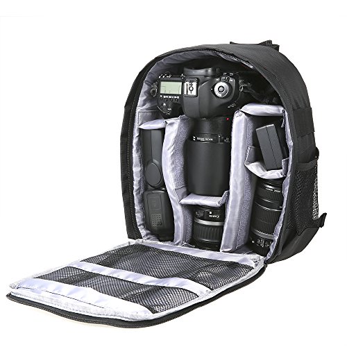 Docooler Kamerarucksack,wasserdichte Atmungsaktive Kamera Rucksäcke DSLR Digitalkamera Digital Rucksack für Canon Nikon Sony SLR Spiegelreflexkamera(Lila) von Docooler