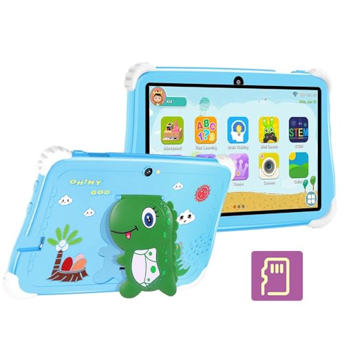 Docooler Kinder-Tablet, 7 Zoll, Android 10, 4 GB + 64 GB, 1960 x 1080, hochklarer Bildschirm, Lerntablett, sicheres Schutzdesign, 5000 mAh Akku mit großer Kapazität, Kindersicherung von Docooler