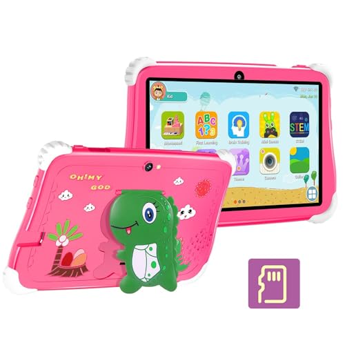 Docooler Kinder-Tablet, 7 Zoll, Android 10, 4 GB + 64 GB, 1960 x 1080, hochklarer Bildschirm, Lerntablett, sicheres Schutzdesign, 5000 mAh Akku mit großer Kapazität, Kindersicherung von Docooler