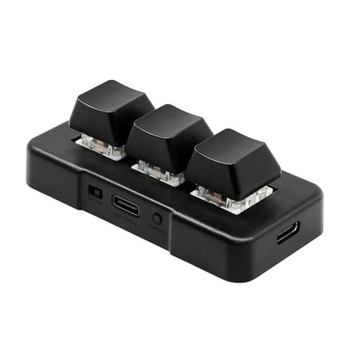 Docooler MK321-Pro 3-Tasten-Tastatur mit mechanischem blauem Schalter, USB+2.4G+BT-Anschluss für Büro, Spiele, Multimedia, Schwarz von Docooler