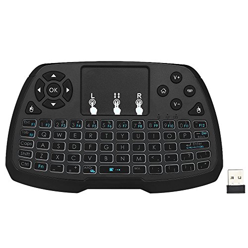 Docooler Mini Tastatur Wireless,Smart TV Tastatur mit Hintergrundbeleuchtete,Kabellos Tastatur mit Touchpad,Mini Keyboardfür Android TV Box Smart TV PC Notebook von Docooler