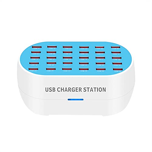 Docooler Multiport USB Ladegerät 30-Port Desktop USB Ladestation Hub 32A/160W Leistung 5V 1A-2.4A Ausgang Smart Identification Ersatz Compatible with Smartphones Tablets & von Docooler