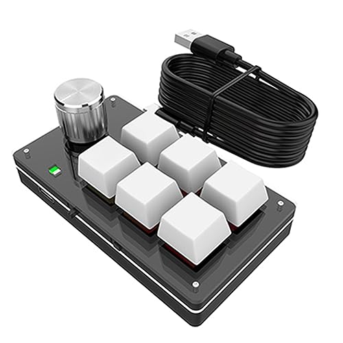 Docooler RGB-Tastatur mit Einhandkabel, Mini-mechanische Tastatur, benutzerdefinierte USB-Tastatur, programmierbare Makrotastatur, 6 Tasten, 1 Knopf von Docooler