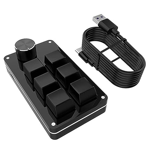 Docooler RGB-Tastatur mit Kabel, Mini-mechanisch, USB, programmierbares Makro, 6 Tasten, 1 Knopf von Docooler