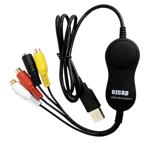 Docooler USB 2.0 UVC-Videoaufnahmekarte, VHS-zu-Digital-Konverter, Videoaufnahmebox unterstützt CVBS- und S-Video-Eingang, konvertiert VHS/DVD, VCR, Camcorder, Spiele-Player auf PC/Laptop von Docooler