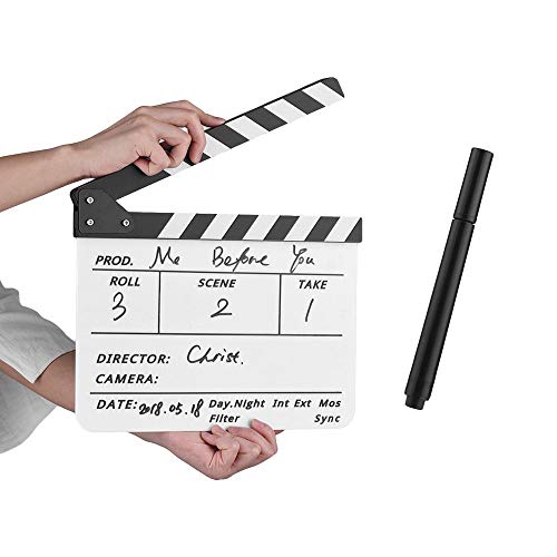 Docooler Whiteboard-Filmklappe Film Trenner f¨¹r Action-/mit Kl?ppel, mit Stift, Pinto, Wei? von Docooler