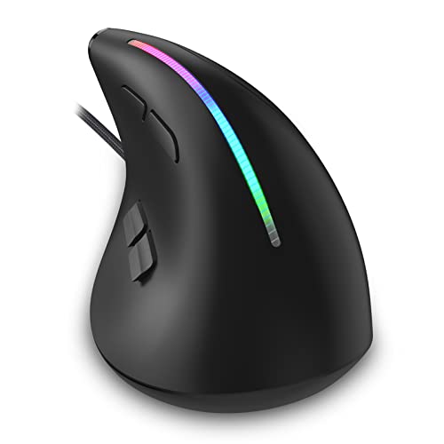Docooler ZEL-OTES T-50 vertikale Maus Kabelgebundene Maus 9 Tasten Optische RGB-Maus 6-Gang-DPI Ergonomisches Design Schwarz Docooler ZEL-OTES T-50 vertikale Maus Kabelgebundene Maus 9 Tasten Optische RGB-Maus 6-Gang-DPI Ergonomisches Design Schwarz von Docooler