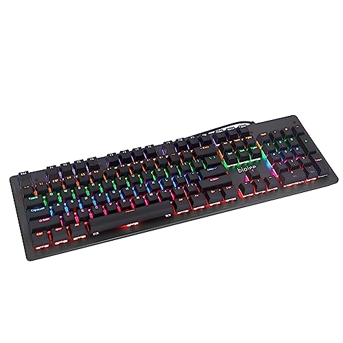 Docooler biojee Wired 104-Tasten echte mechanische Gaming-Tastatur Regenbogen-Tastatur mit Hintergrundbeleuchtung für Windows PC Laptop für Spiele und Büro von Docooler