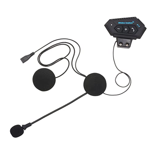 Motorradhelm-Kopfhörer Bt4.0 + EDR-Headset Drahtlose Helmkopfhörer Freisprechen mit USB-Aufladung zur Steuerung von Mikrofon-Musikanrufen von Docooler