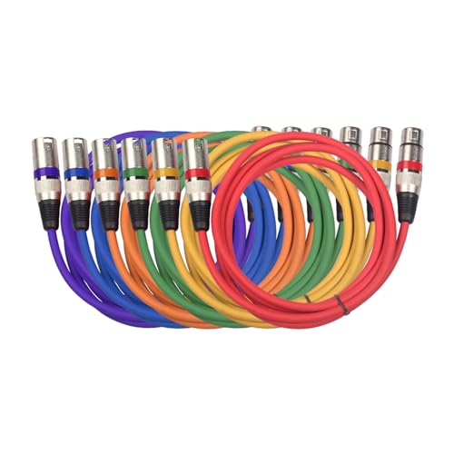 docooler 6-teiliges XLR-Kabelset 1,5 m Farbige Mikrofonkabel DMX Bühnenlichtkabel 3 Pin Stecker auf Buchse für Audio-Mixer Strahler Bühnenlicht Mixer Mikrofon docooler 6-teiliges XLR-Kabelset 1,5 m Farbige Mikrofonkabel DMX Bühnenlichtkabel 3 Pin Stecker auf Buchse für Audio-Mixer Strahler Bühnenlicht Mixer Mikrofon von Docooler