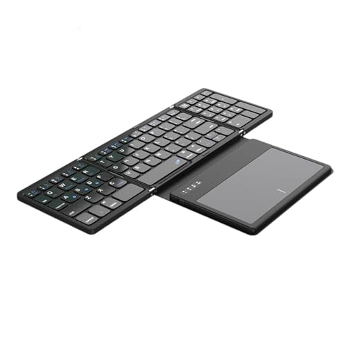docooler Kompakte faltbare Tastatur, tragbare BT-Tastatur mit großem Touchpad. Kabellose Reisetastatur, kompatibel mit Windows/iOS/Android docooler Kompakte faltbare Tastatur, tragbare BT-Tastatur mit großem Touchpad. Kabellose Reisetastatur, kompatibel mit Windows/iOS/Android von Docooler