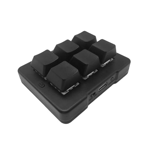 docooler Programmierbare Tastatur mit 6 Tasten Tri-Mode 2.4G/BT/Kabelgebundene mechanische Tastatur Makrotastatur mit einer Hand, Plug and Play Mini einfache Bedienungstastatur von Docooler