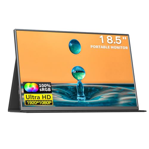 docooler Tragbarer Monitor 18,5 Zoll Bildschirm 1080P IPS Externes Display Erweiterter Monitor Kompatibel mit Switch/PS4/XBOX Bildwiederholfrequenz 100 Hz 100% sRGB Doppelte Lautsprecher von Docooler