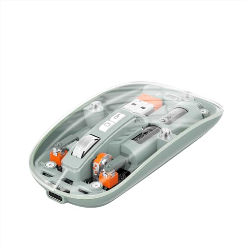 docooler Transparente Maus Wiederaufladbare kabellose Maus PixArt 3065 High-End-Design IC 1600 DPI Einstellbarer Leiser Schalter Typ C Desktop mit einer Taste für Büro und Spiele Maus docooler Transparente Maus Wiederaufladbare kabellose Maus PixArt 3065 High-End-Design IC 1600 DPI Einstellbarer Leiser Schalter Typ C Desktop mit einer Taste für Büro und Spiele Maus von Docooler