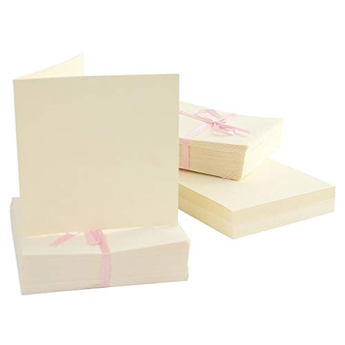 Anita's Grußkarten mit Umschlägen, quadratisch, 13,5 cm, cremefarben/elfenbeinfarben, 100 Stück Anita's Grußkarten mit Umschlägen, quadratisch, 13,5 cm, cremefarben/elfenbeinfarben, 100 Stück von Docrafts