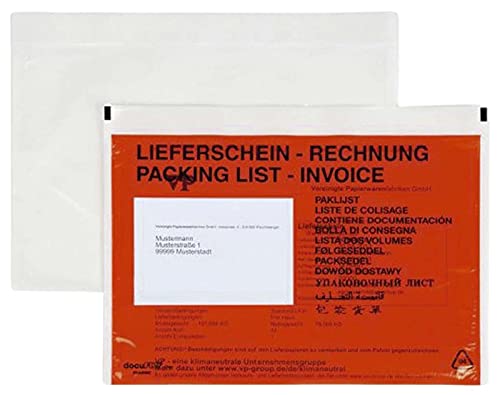 Docufix 402024 Dokumententaschen und Dokumentenschutzfolien Selbstklebend Begleitpapiertasche C5 sk rot von Docufix