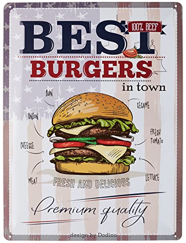 DODINO 30x40cm blechschilder BURGERS REZEPTE, Dekoratives Wohnaccessoire, BBQ Grill Schild, Grillplatz, Garten, Bar, Küchen Deko, Blechschild grillen DODINO 30x40cm blechschilder BURGERS REZEPTE, Dekoratives Wohnaccessoire, BBQ Grill Schild, Grillplatz, Garten, Bar, Küchen Deko, Blechschild grillen von Dodino