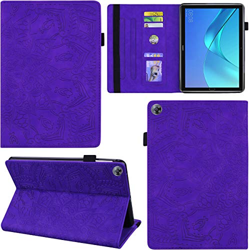 DodoBuy Hülle für Huawei MediaPad M5 10/10 Pro 10,8" Tablet, Mandala Muster Flip Smart Cover PU Leder Schutzhülle Tasche Multi-Winkel Wallet Case Ständer mit Kartenfächer - Lila von DodoBuy