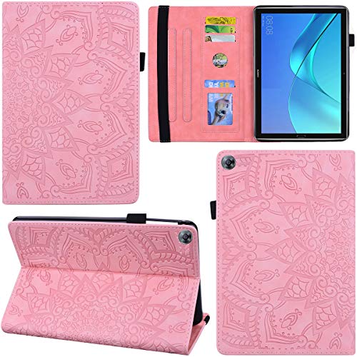 DodoBuy Hülle für Huawei MediaPad M5 10/10 Pro 10,8" Tablet, Mandala Muster Flip Smart Cover PU Leder Schutzhülle Tasche Multi-Winkel Wallet Case Ständer mit Kartenfächer - Rosa von DodoBuy
