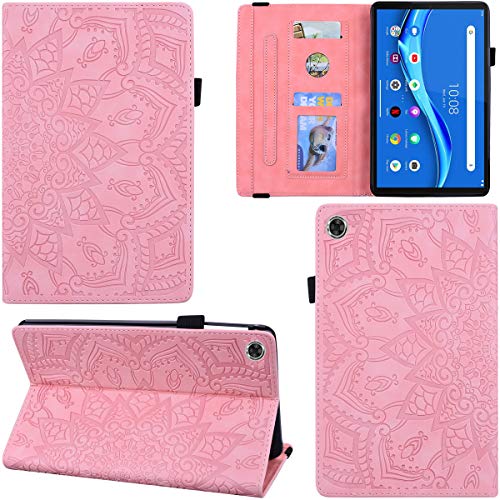 DodoBuy Hülle für Lenovo Tab M10 FHD Plus 10,3" Tablet, Mandala Muster Flip Smart Cover PU Leder Schutzhülle Tasche Brieftasche Multi-Winkel Wallet Case Ständer mit Kartenfächer - Rosa von DodoBuy