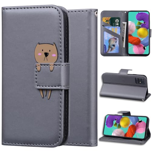 DodoBuy Hülle für Samsung Galaxy A51, Cartoon Tiere Muster Magnetische Flip Cover PU Leder Schutzhülle Handy Tasche Brieftasche Wallet Case Ständer mit Kartenfächer - Grau Hund DodoBuy Hülle für Samsung Galaxy A51, Cartoon Tiere Muster Magnetische Flip Cover PU Leder Schutzhülle Handy Tasche Brieftasche Wallet Case Ständer mit Kartenfächer - Grau Hund von DodoBuy