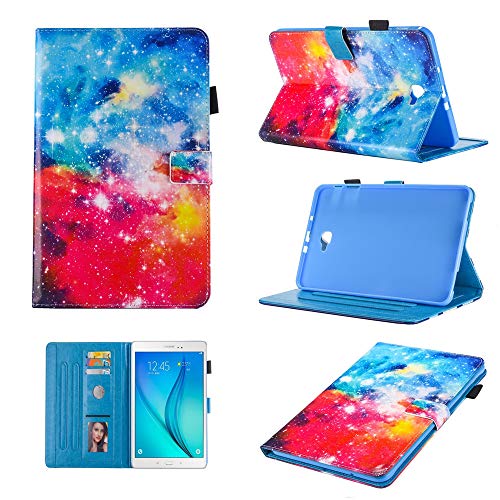 DodoBuy Hülle für Samsung Galaxy Tab E 9.6",Flip Folio Smart Cover PU Leder Schutzhülle Tasche Brieftasche Wallet Case Ständer mit Kartenfächer Magnetverschluss - Himmel von DodoBuy