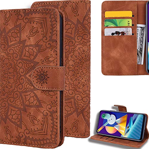 DodoBuy Hülle für Xiaomi Mi Note 10/Note 10 Pro, Mandala Muster Magnetische Flip Cover PU Leder Schutzhülle Handy Tasche Brieftasche Wallet Case Ständer mit Kartenfächer - Braun von DodoBuy