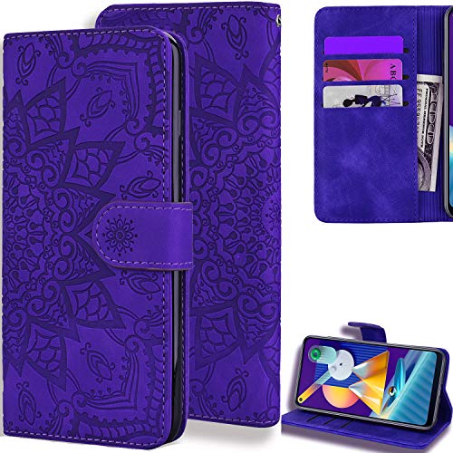 DodoBuy Hülle für Xiaomi Mi Note 10/Note 10 Pro, Mandala Muster Magnetische Flip Cover PU Leder Schutzhülle Handy Tasche Brieftasche Wallet Case Ständer mit Kartenfächer - Lila von DodoBuy