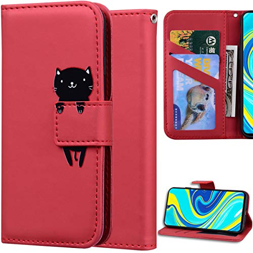 DodoBuy Hülle für Xiaomi Redmi Note 9S/Note 9 Pro/Note 9 Pro Max, Cartoon Tiere Muster Magnetische Flip Cover PU Leder Schutzhülle Handy Tasche Brieftasche Wallet Case Ständer Kartenfächer -Rot Katze DodoBuy Hülle für Xiaomi Redmi Note 9S/Note 9 Pro/Note 9 Pro Max, Cartoon Tiere Muster Magnetische Flip Cover PU Leder Schutzhülle Handy Tasche Brieftasche Wallet Case Ständer Kartenfächer -Rot Katze von DodoBuy