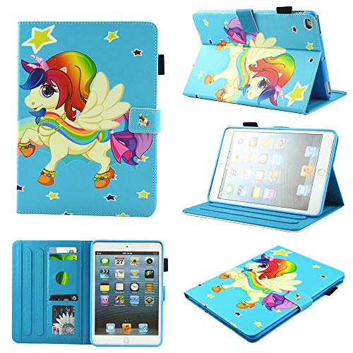 DodoBuy Hülle für iPad Air/Air 2/iPad Pro 9.7"/iPad 2017/2018 9.7",Flip Folio Smart Cover PU Leder Schutzhülle Tasche Brieftasche Wallet Case Ständer mit Kartenfächer Magnetverschluss - Star Pferd von DodoBuy