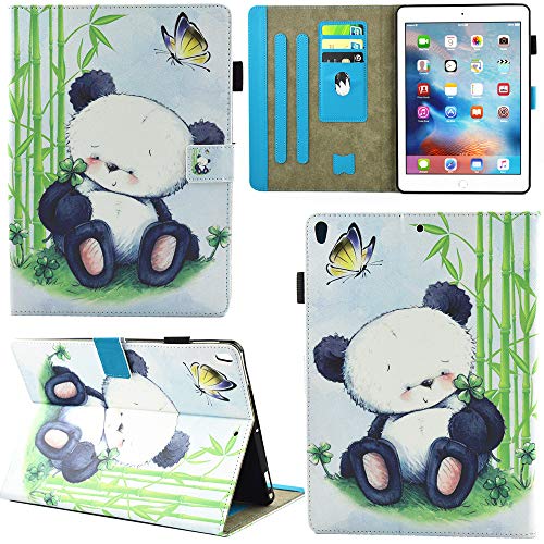 DodoBuy Hülle für iPad Pro 10.5"/iPad Air 10.5",Flip Folio Smart Cover PU Leder Schutzhülle Tasche Brieftasche Wallet Case Ständer mit Kartenfächer Magnetverschluss - Panda von DodoBuy