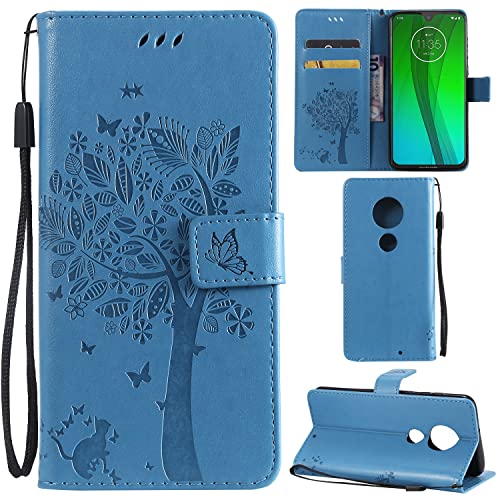 DodoBuy Motorola Moto G7/G7 Plus Hülle Katze Baum Muster Flip PU Leder Schutzhülle Handy Tasche Case Cover Standfunktion mit Kartenfächer für Motorola Moto G7/G7 Plus - Blau DodoBuy Motorola Moto G7/G7 Plus Hülle Katze Baum Muster Flip PU Leder Schutzhülle Handy Tasche Case Cover Standfunktion mit Kartenfächer für Motorola Moto G7/G7 Plus - Blau von DodoBuy